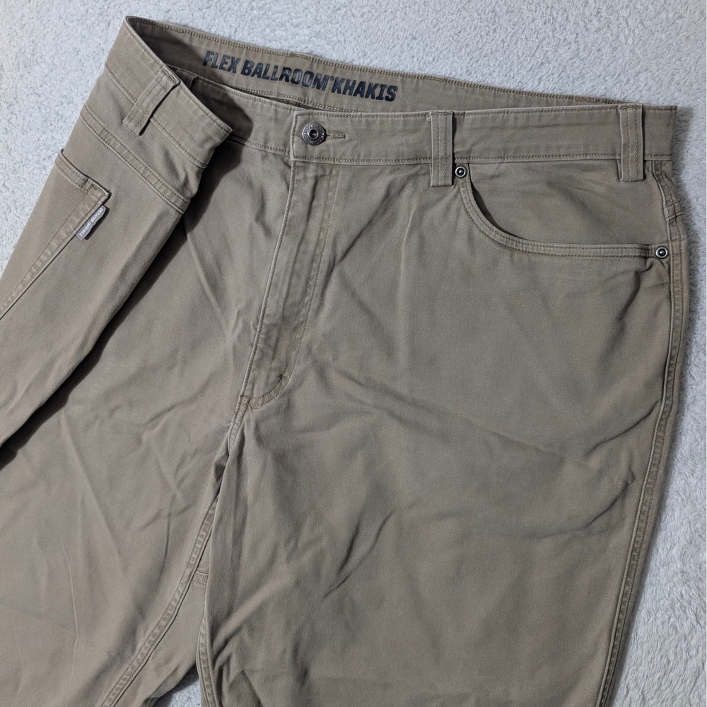 Duluth Trading Co Flex Ballroom Khakis Mens 44/30 Tan Relaxed Fit Stretch